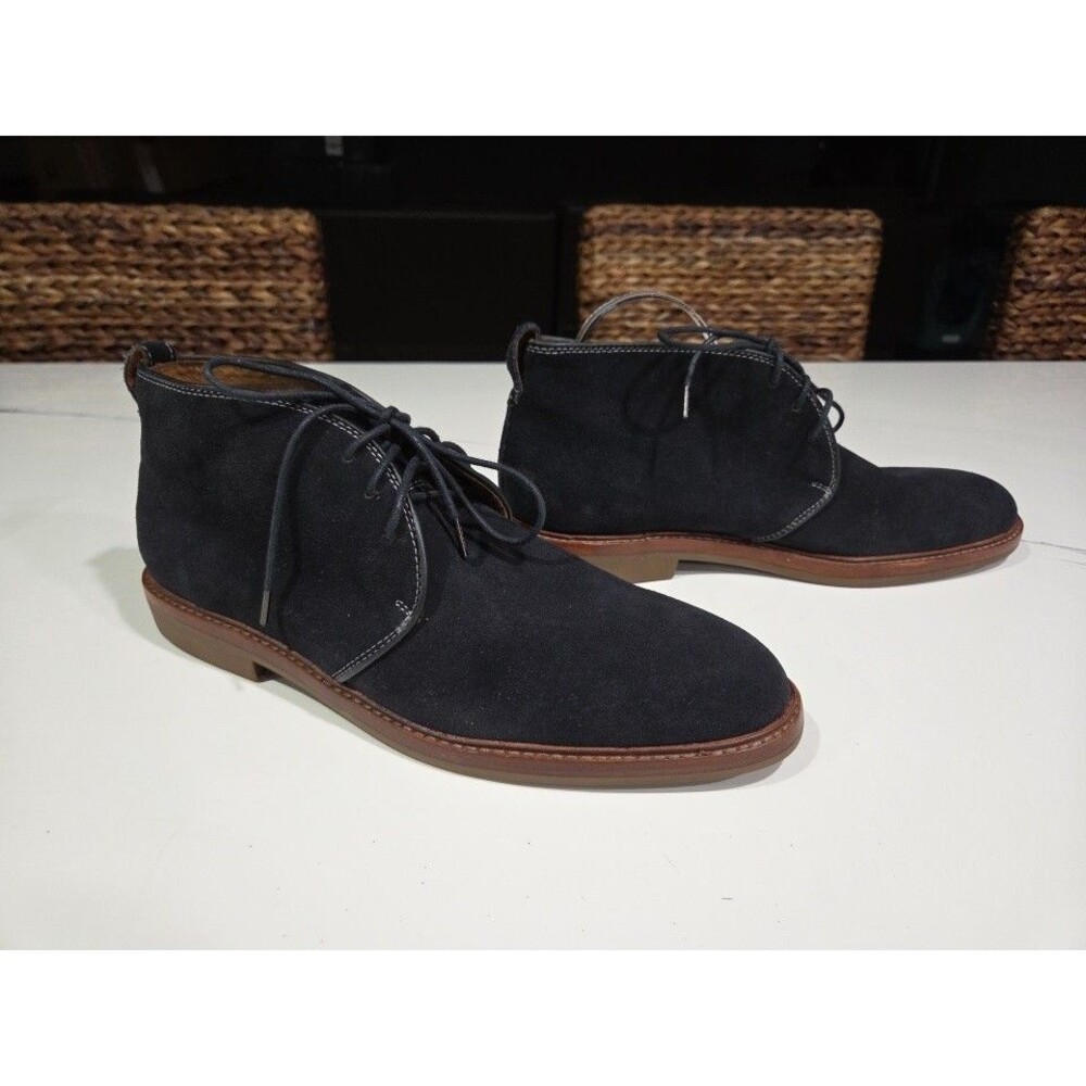 Men’s Coach (Unbranded) US 11.5 Navy Blue Suede Ankle Boots READ CAREFULLY SB7